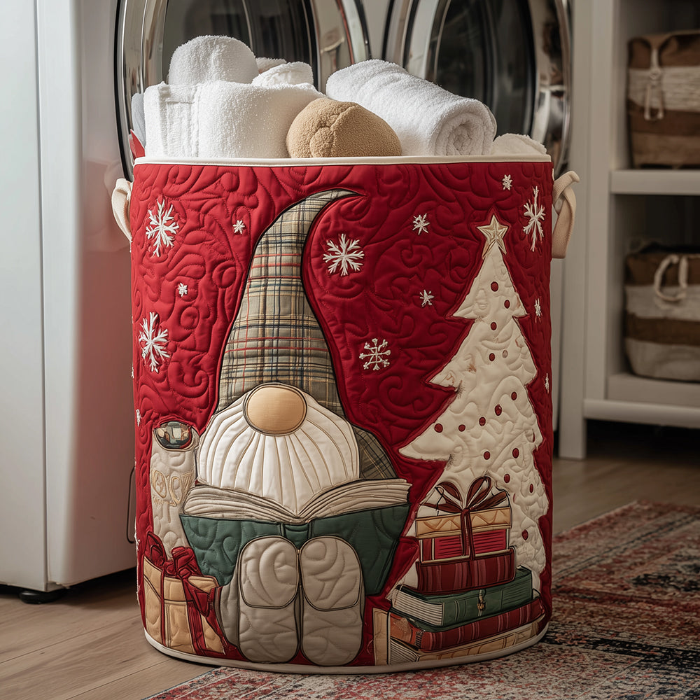 Storytime Gnome Quilted Laundry Basket Best Clothes Hamper Christmas Ideas For Her