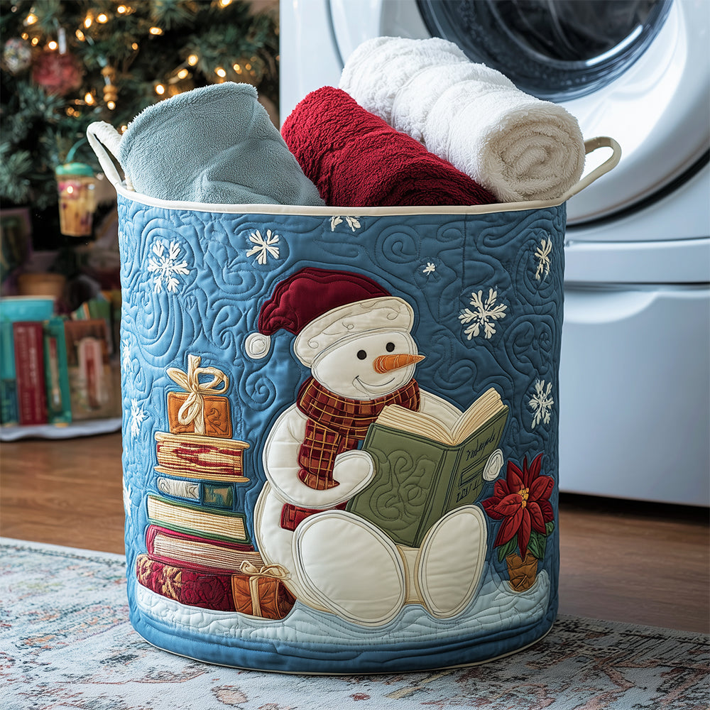 Storytime Snowman Quilted Laundry Basket Hamper Basket Ideas For Christmas Family Gifts