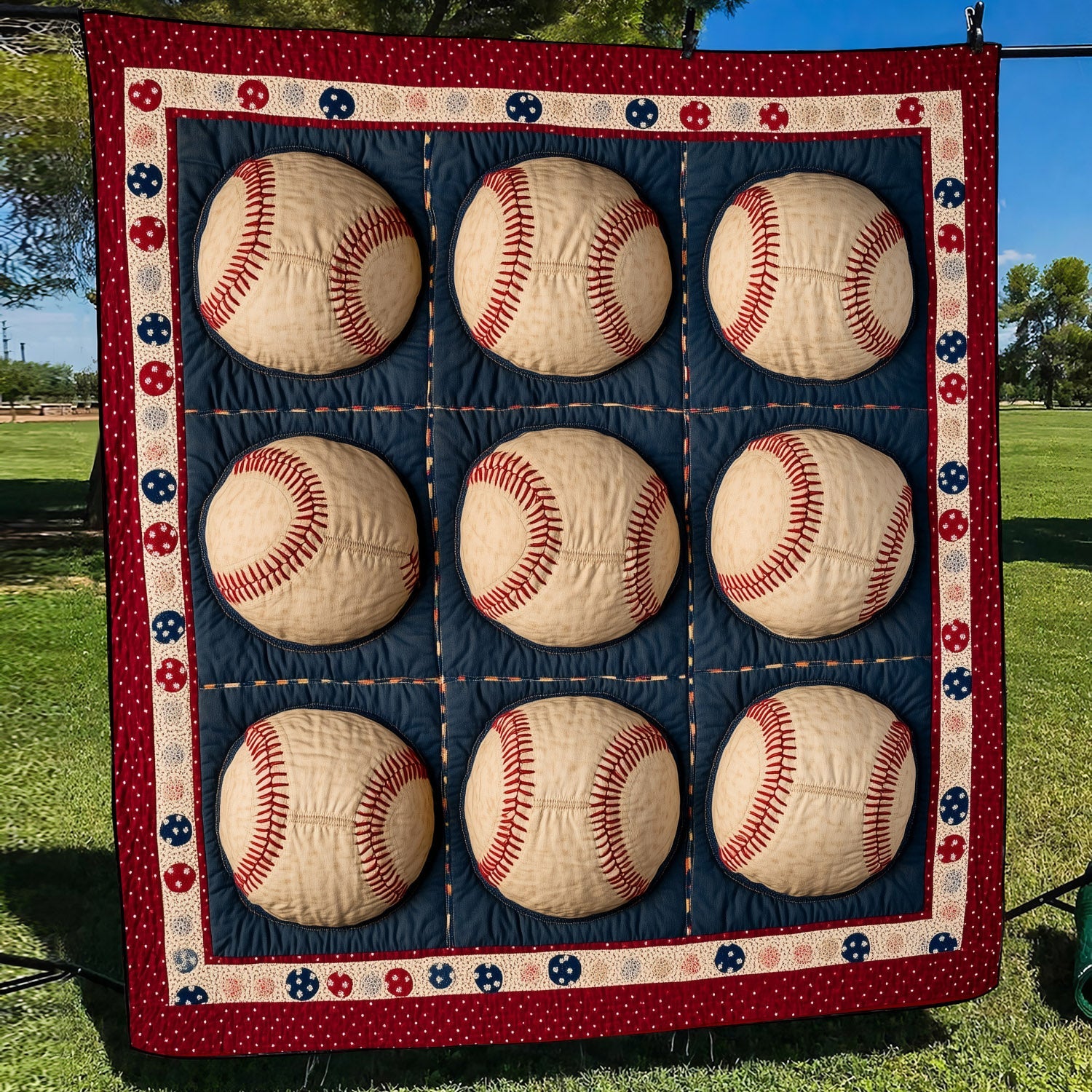 Strike Zone Quilted Blanket Bed Room Decoration Baseball Christmas Gifts
