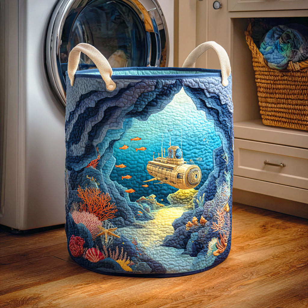 Submarine Passage Quilted Laundry Basket Unique Cool Laundry Basket Top Mother's Day Gifts