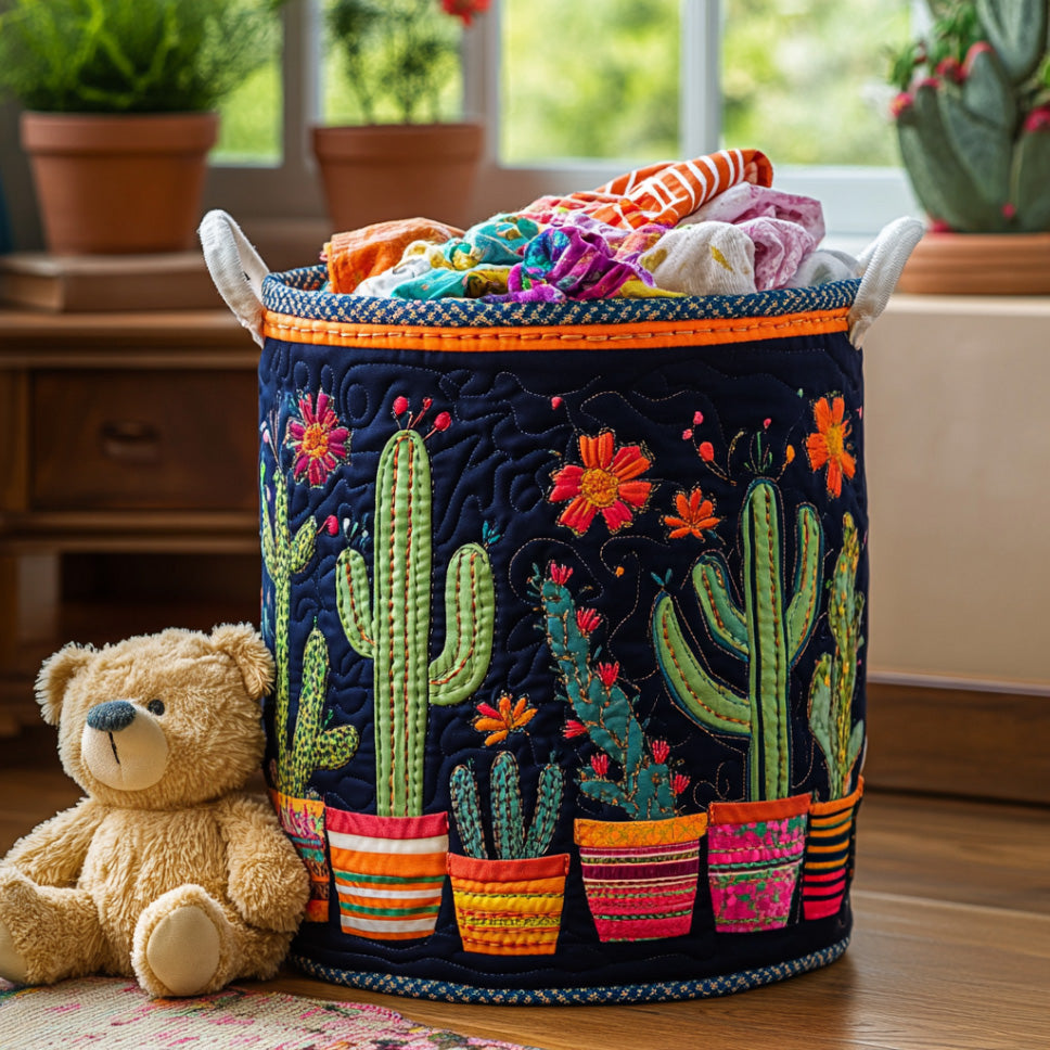 Succulent Dreams Quilted Laundry Basket Foldable Laundry Basket Mothers Day Gift Suggestions
