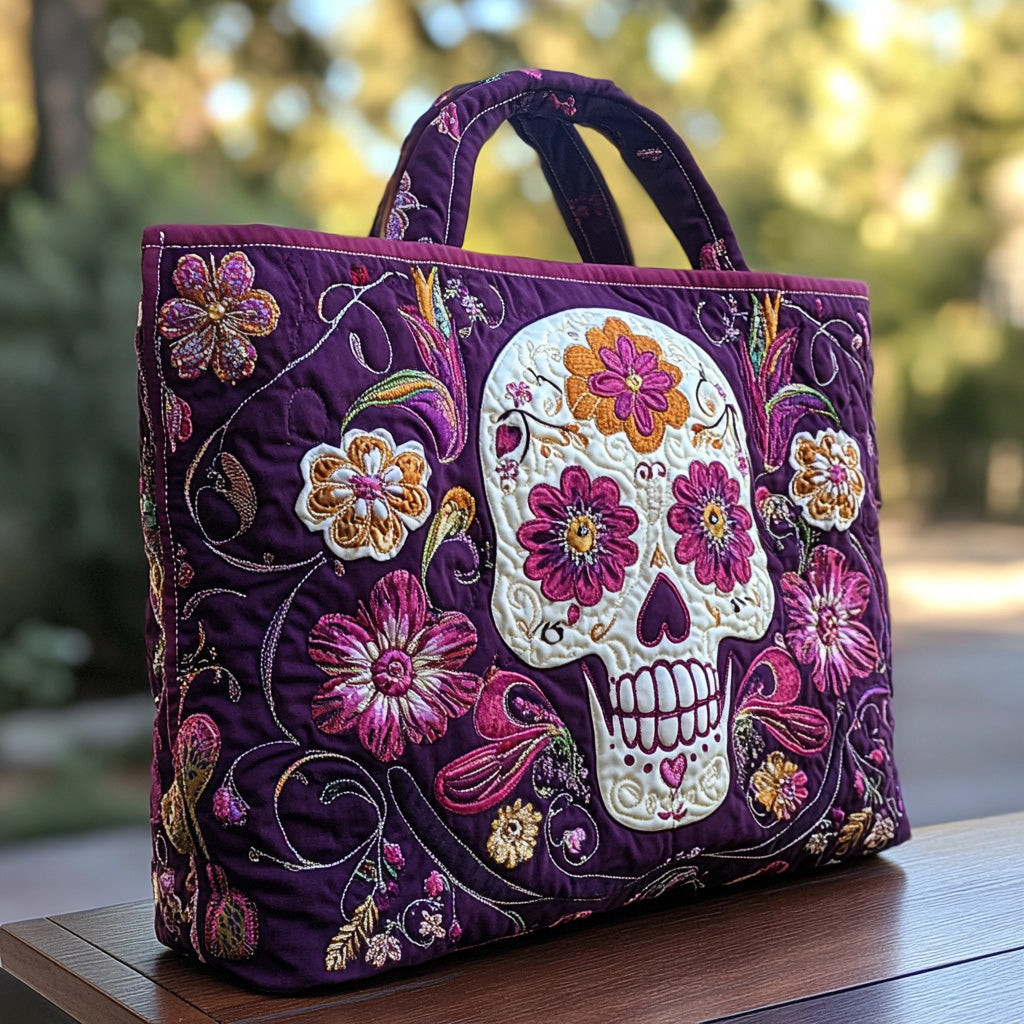 Sugar Skull Serenade Quilted Tote Bag Handbag For Women Gift Ideas For Mom