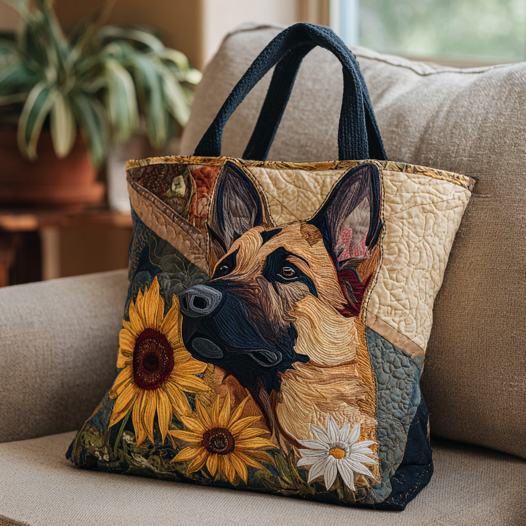 Summer German Shepherd Quilted Tote Bag Tote Bags For Women Best Gift Ideas For Mom