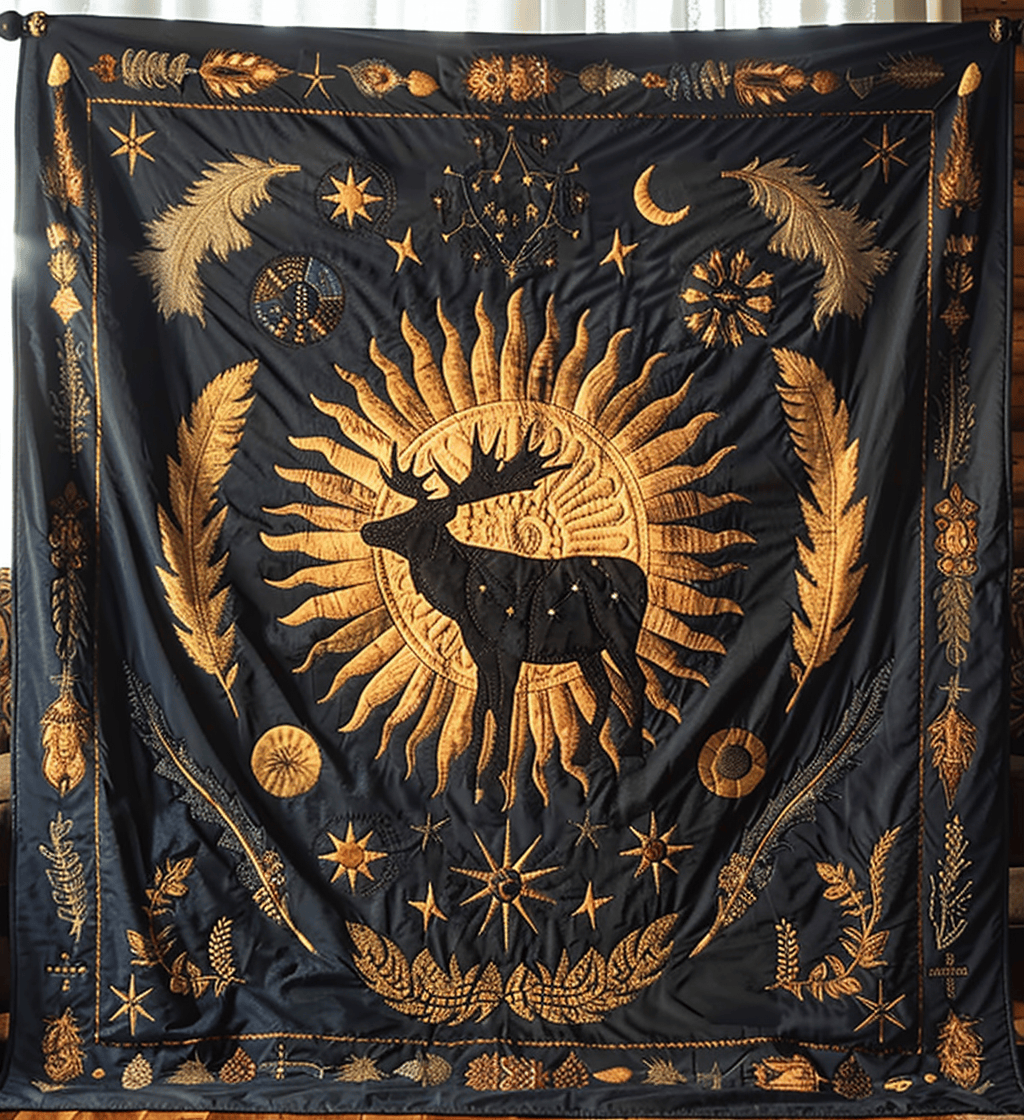 Sun and Stars Quilted Blanket Best King Size Sheets Native American Presents