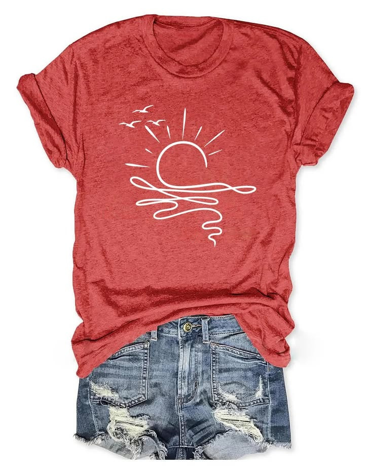 Sun Ocean T-Shirt Summer Beach Lifestyle Clothing Gift For Surfers - Image 2
