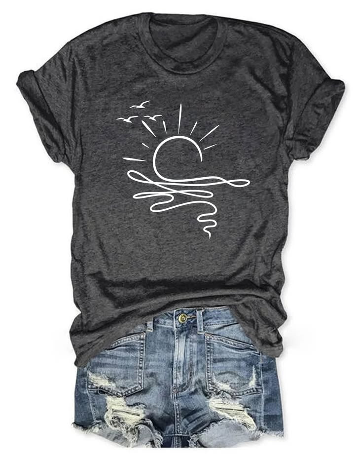 Sun Ocean T-Shirt Summer Beach Lifestyle Clothing Gift For Surfers