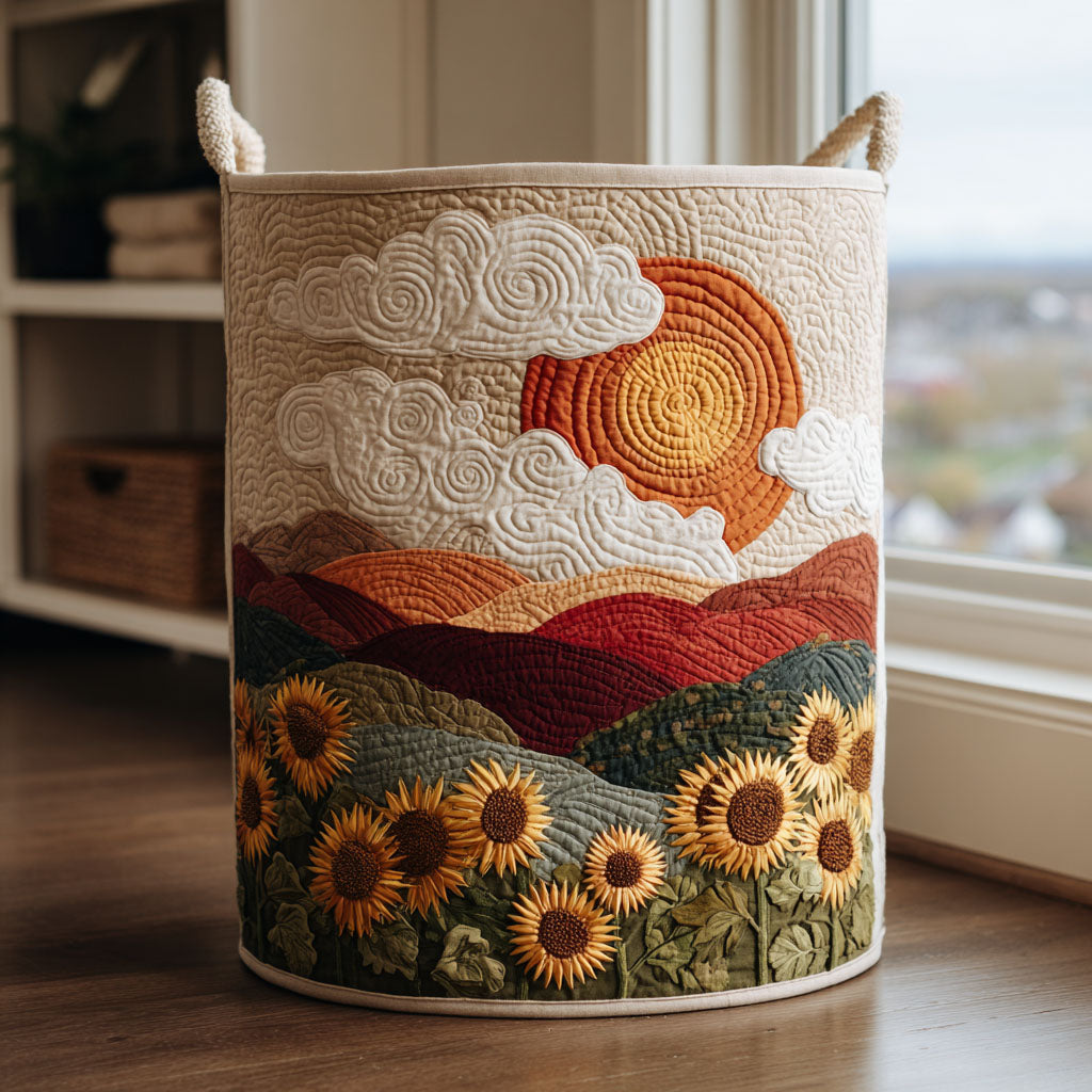 Sun Valley Quilted Laundry Basket Foldable Laundry Hamper Cool Housewarming Presents