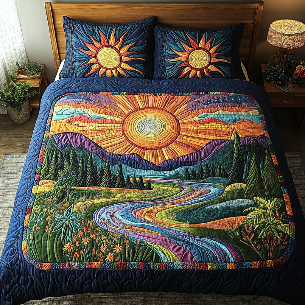 Sunbeam Serenity Quilted Bedding Set Bedroom Decorations Mother's Day Presents For Mom
