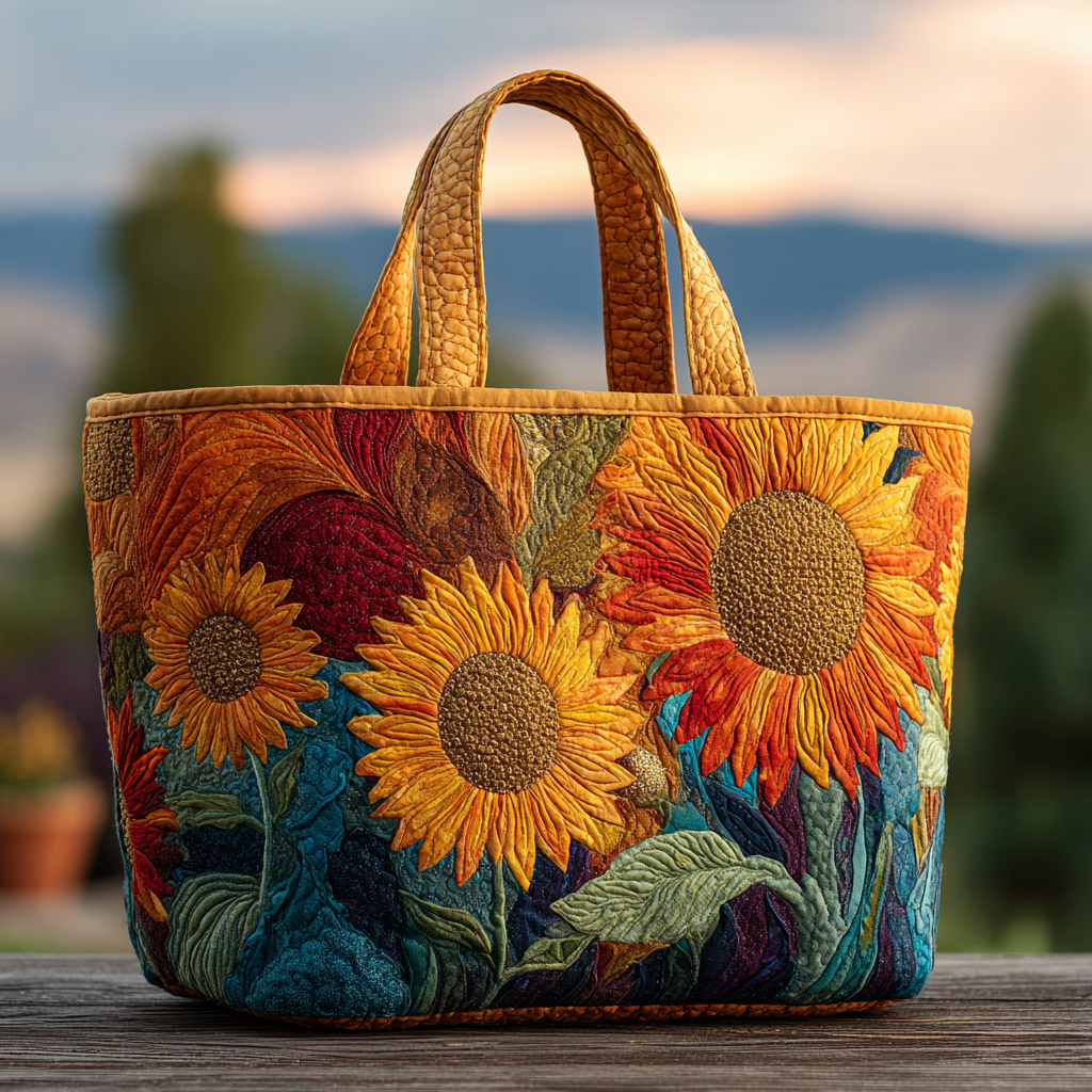 Sunburst Charm Quilted Tote Bag Popular Womens Tote Bags Mothers Day Gift Ideas Last Minute