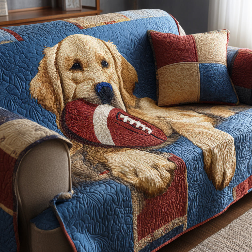Sunday Retriever Quilted Sofa Cover Living Room Decorations Cool Gifts For Dog Lovers