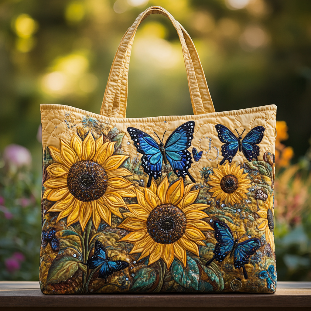 Sunflower Bliss Quilted Tote Bag Tote Bags For Women Gift For Your Mother