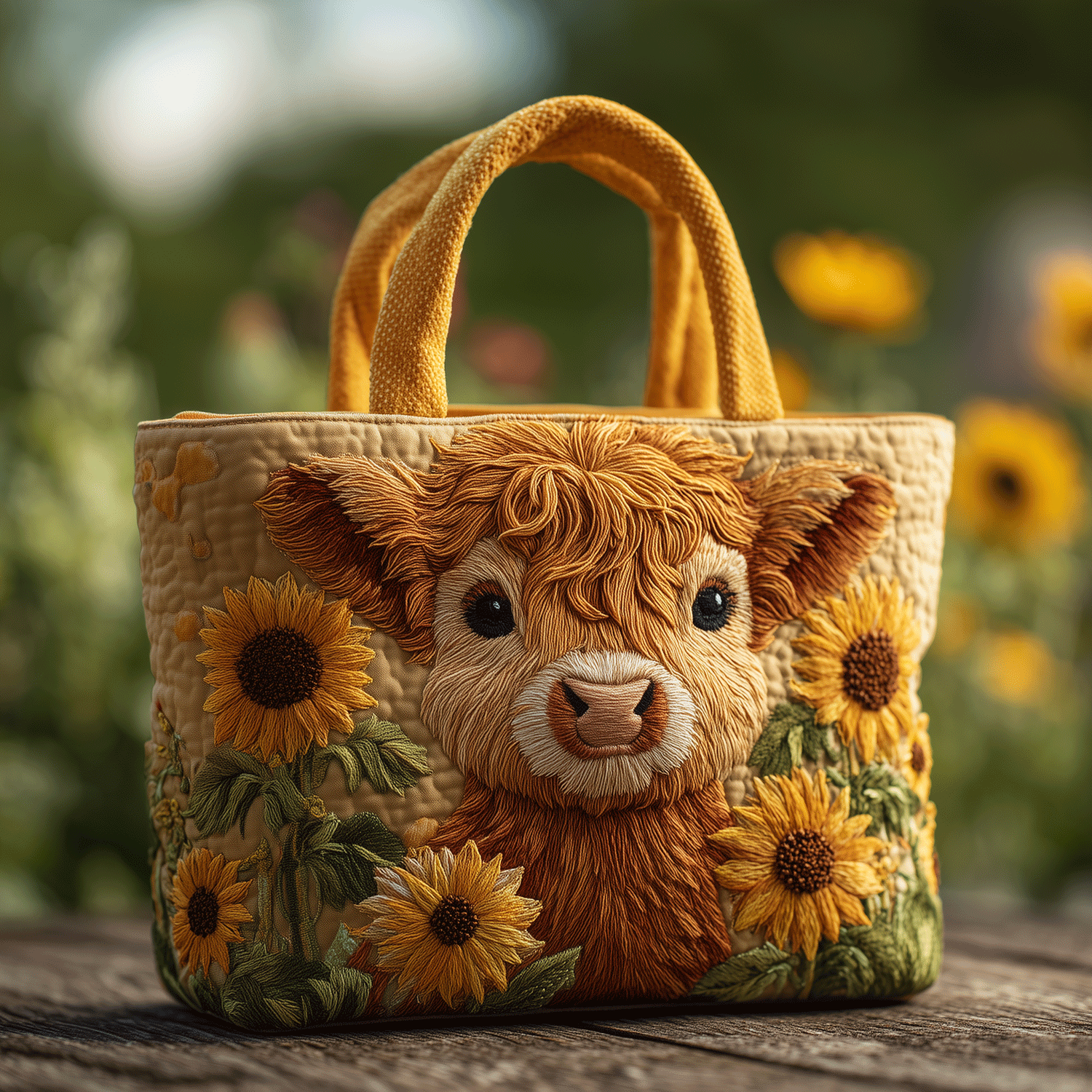 Sunflower Cow Quilted Tote Bag Best Tote Bags For Women Last Minute Mother's Day Ideas