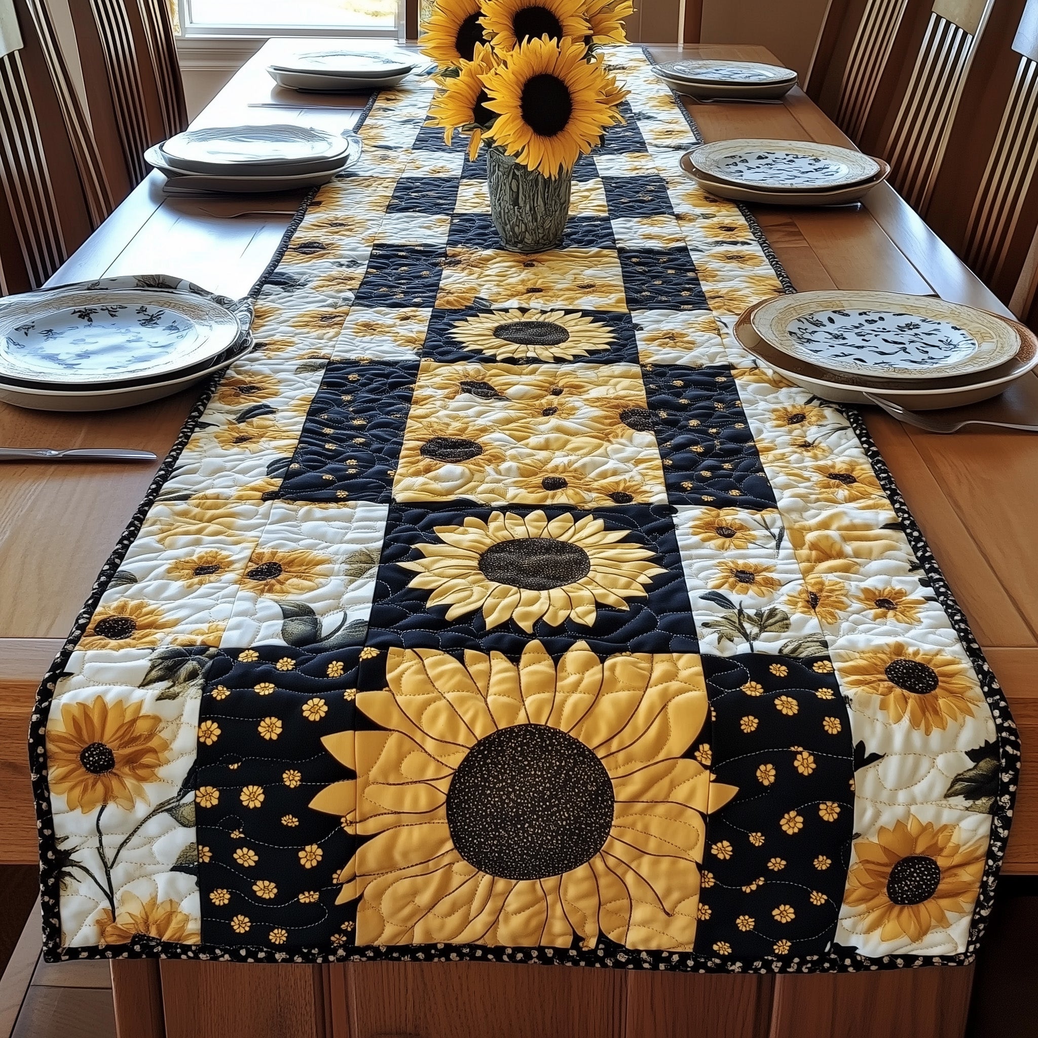 Sunflower Dreams Quilted Table Runner Dining Room Decor Ideas Thoughtful Mothers Day Gifts