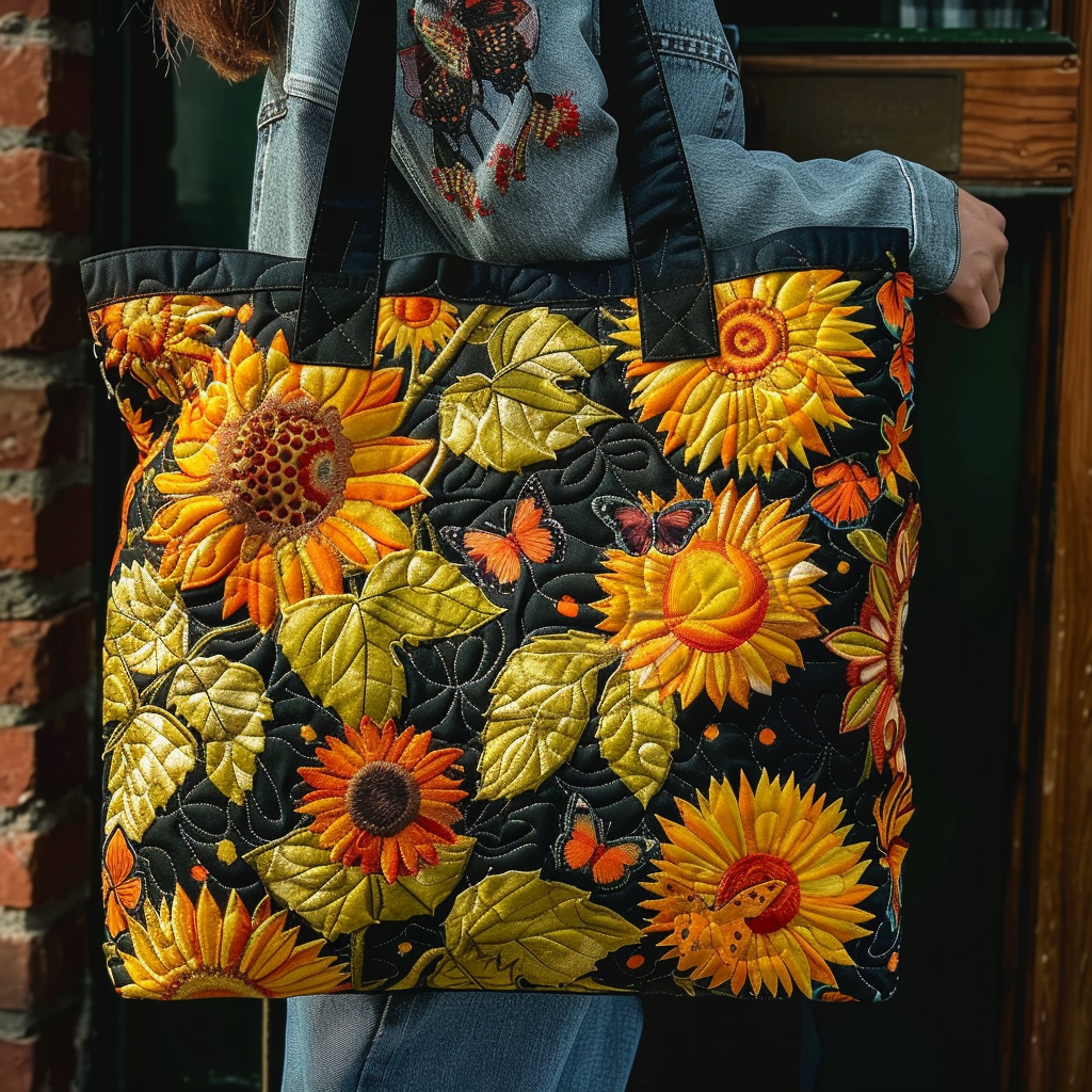 Sunflower Garden Quilted Tote Bag Good Shoulder Bags Women's Mother's Day Gifts