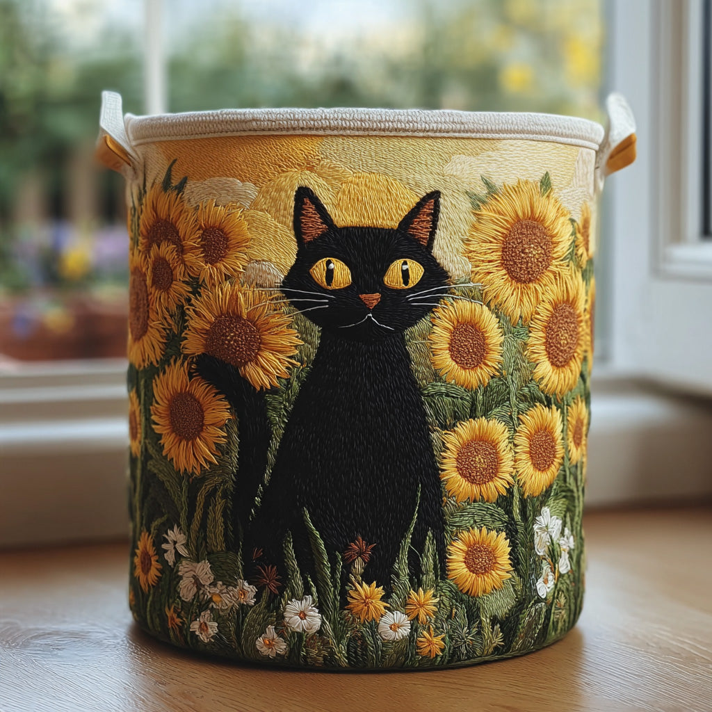 Sunflower Gaze Quilted Laundry Basket Good Laundry Baskets Best Cat Presents For Women