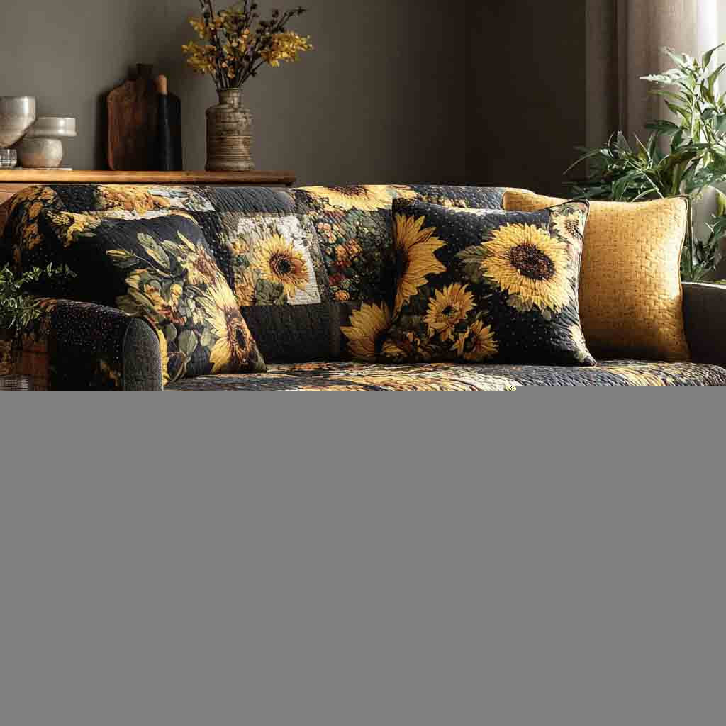 Sunflower Harmony Quilted Sofa Cover The Best Slipcovers Sunflower Mother's Day Gifts