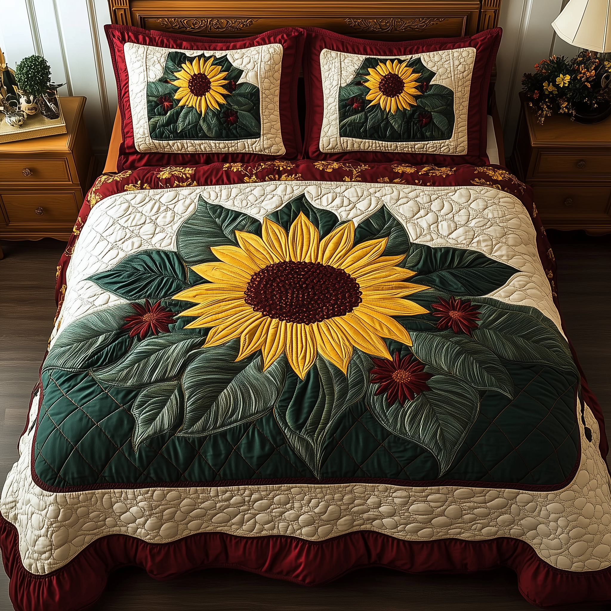 Sunflower Quilted Bedding Set Best Queen Sheets Sunflower Items For Gifts
