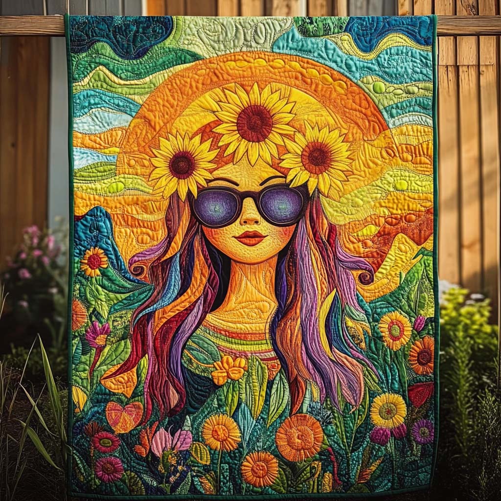Sunflower Sunshine Quilted Blanket Unique Bed Sheet Set Gifts For Mom In Law