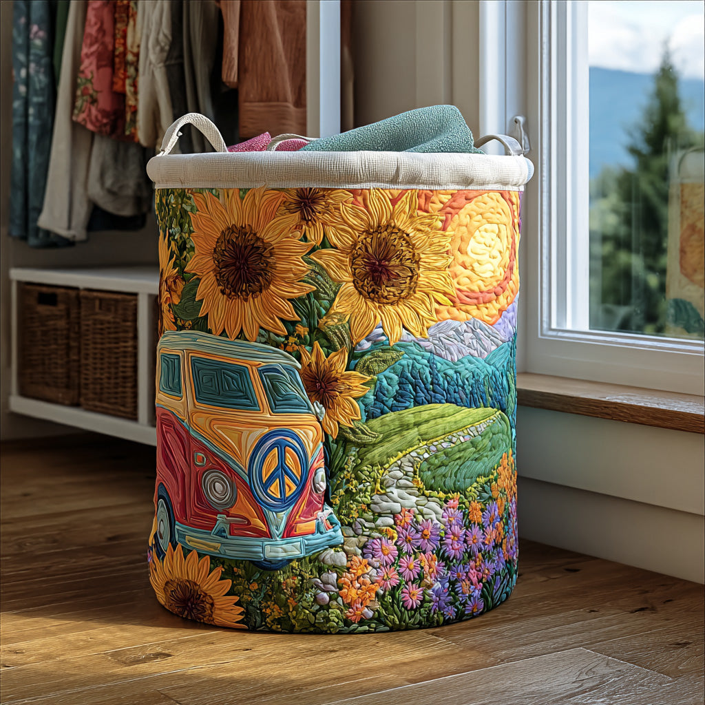 Sunflower Trip Quilted Laundry Basket Foldable Storage Bin Best Mothers Day Gift Ideas