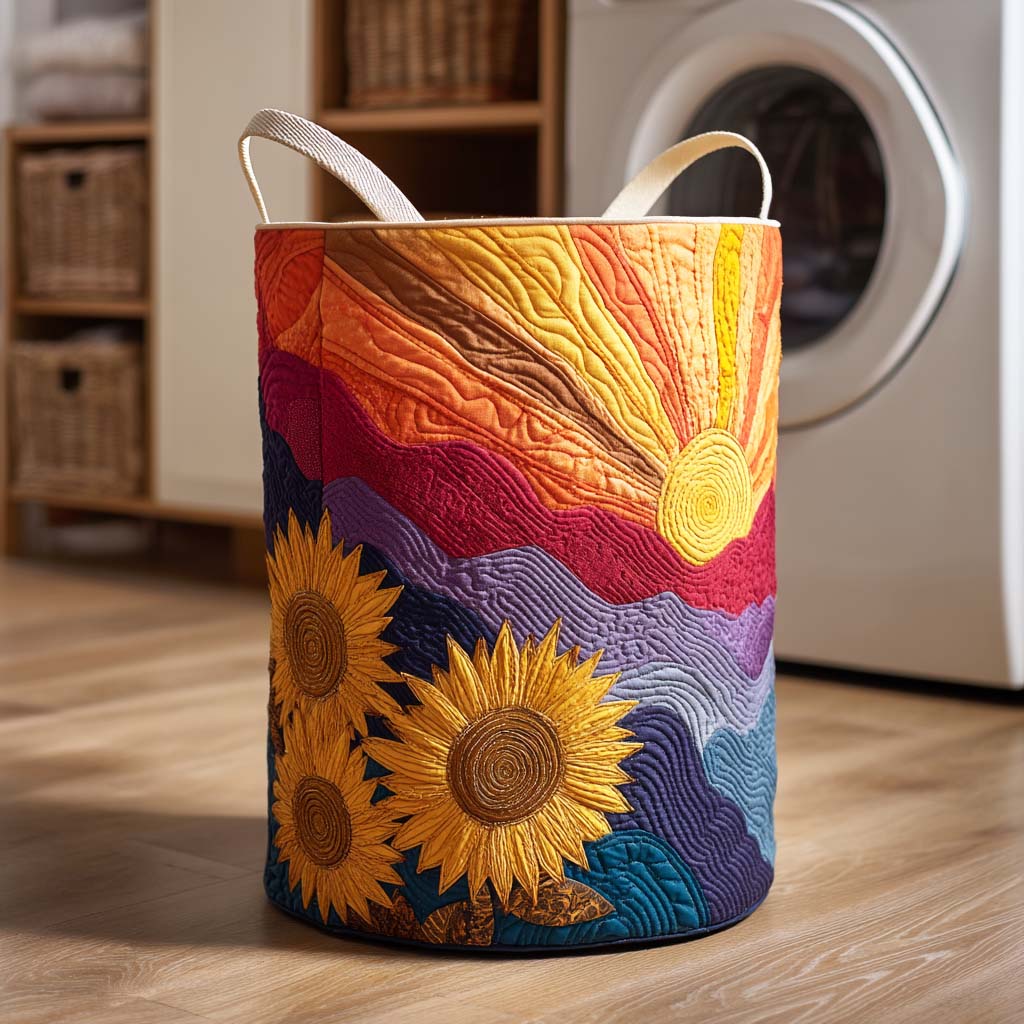 Sunflower Valley Quilted Laundry Basket Home Decor Good Mothers Day Presents