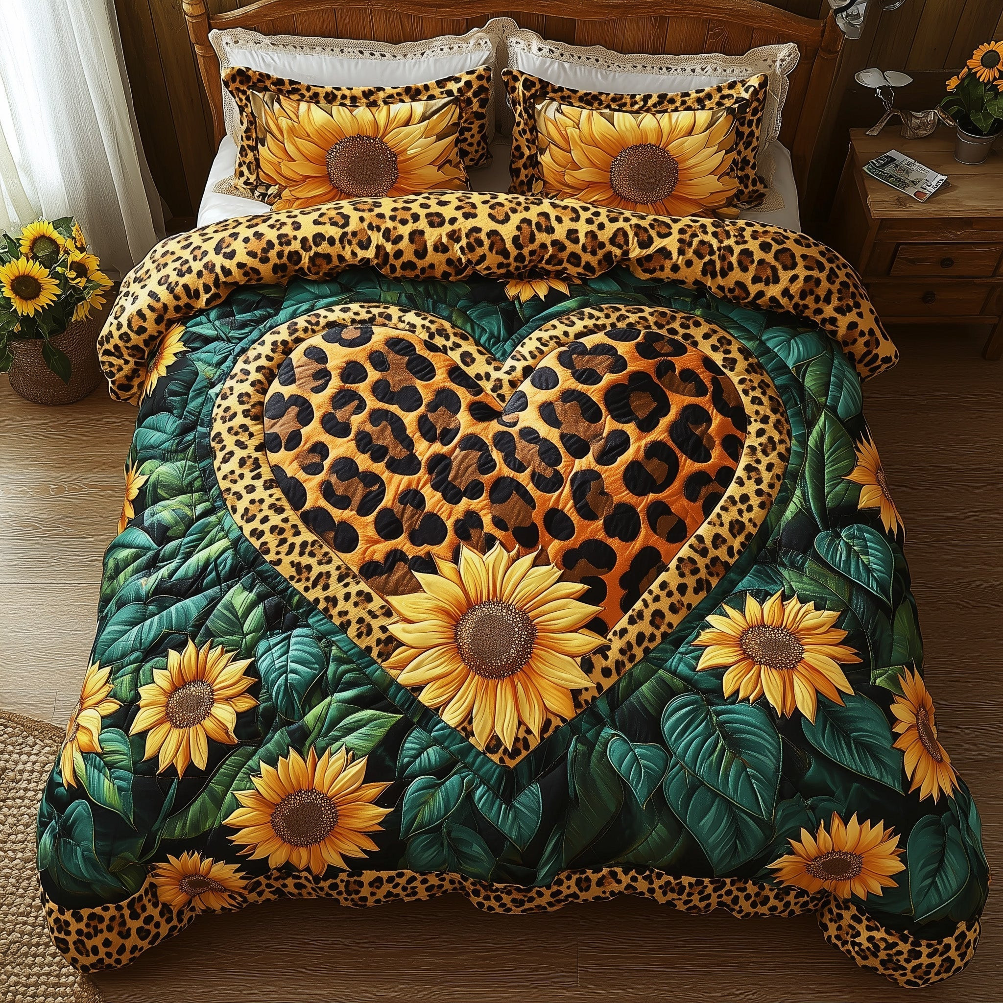 Sunflower Wild Soul Quilted Bedding Set Best Sheet Sets Mother's Day Gift Ideas For Wife