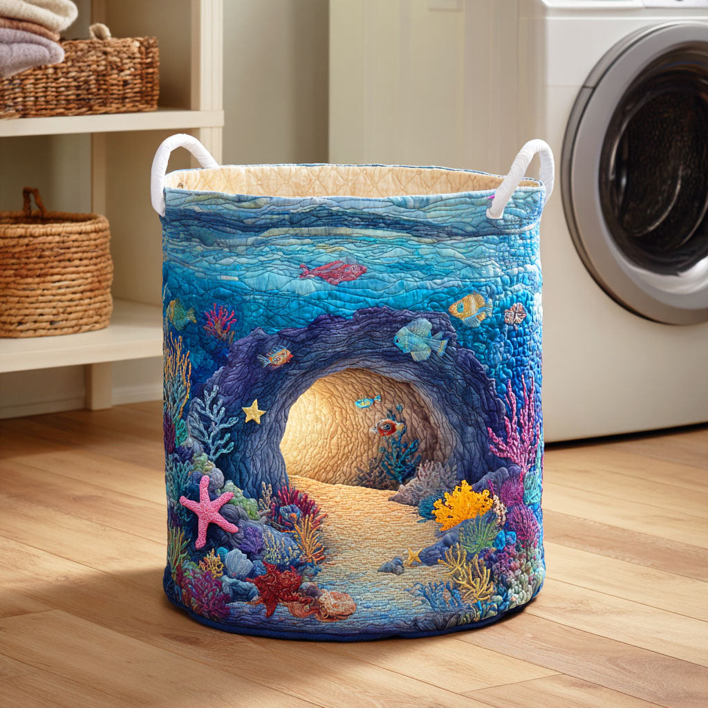 Sunken Reef Hollow Quilted Laundry Basket Unusual Laundry Basket Grandmother Mothers Day Gifts