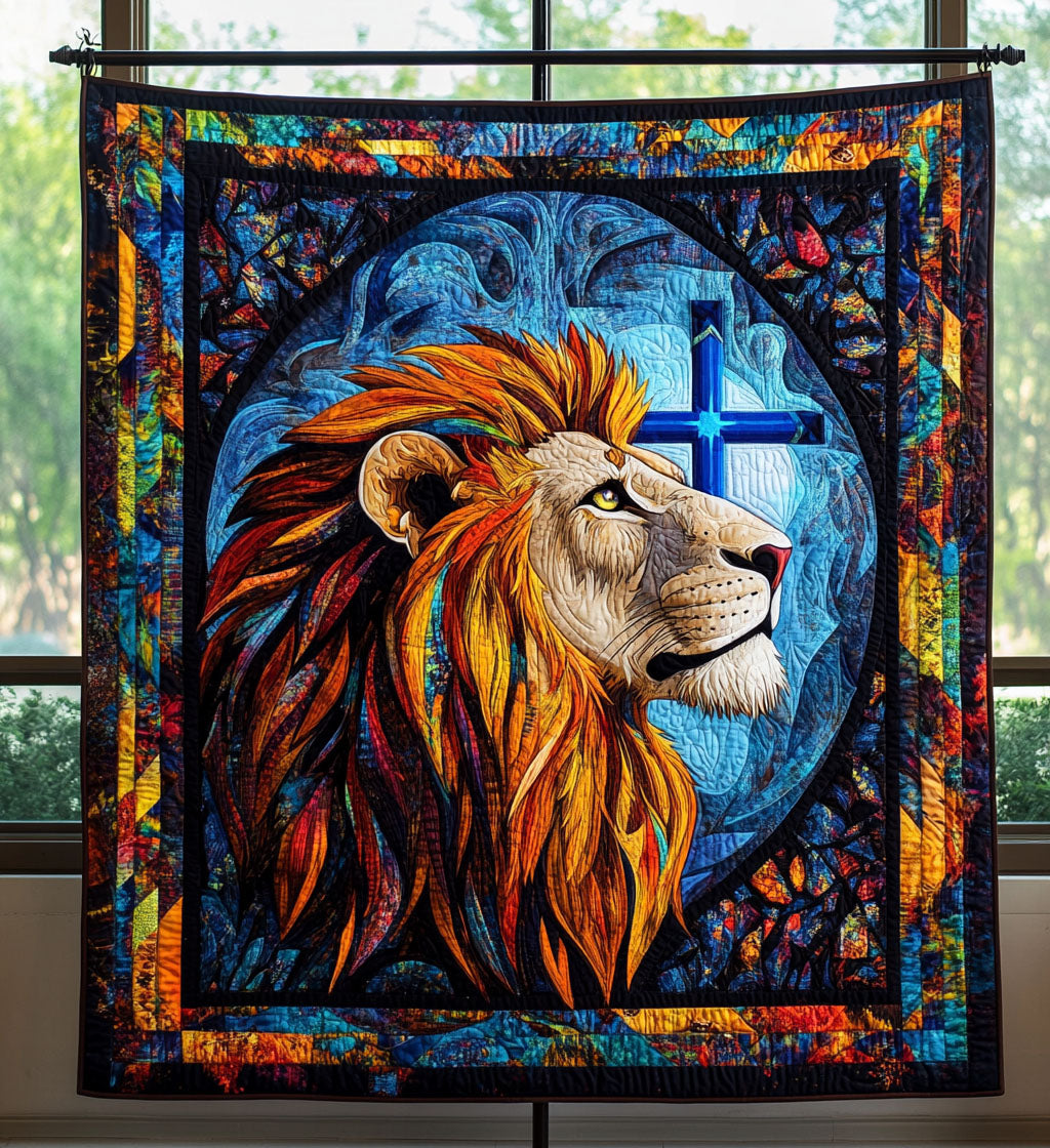 Sunlit Lionheart Quilted Blanket Cozy Bedroom Decor Meaningful Father's Day Gifts