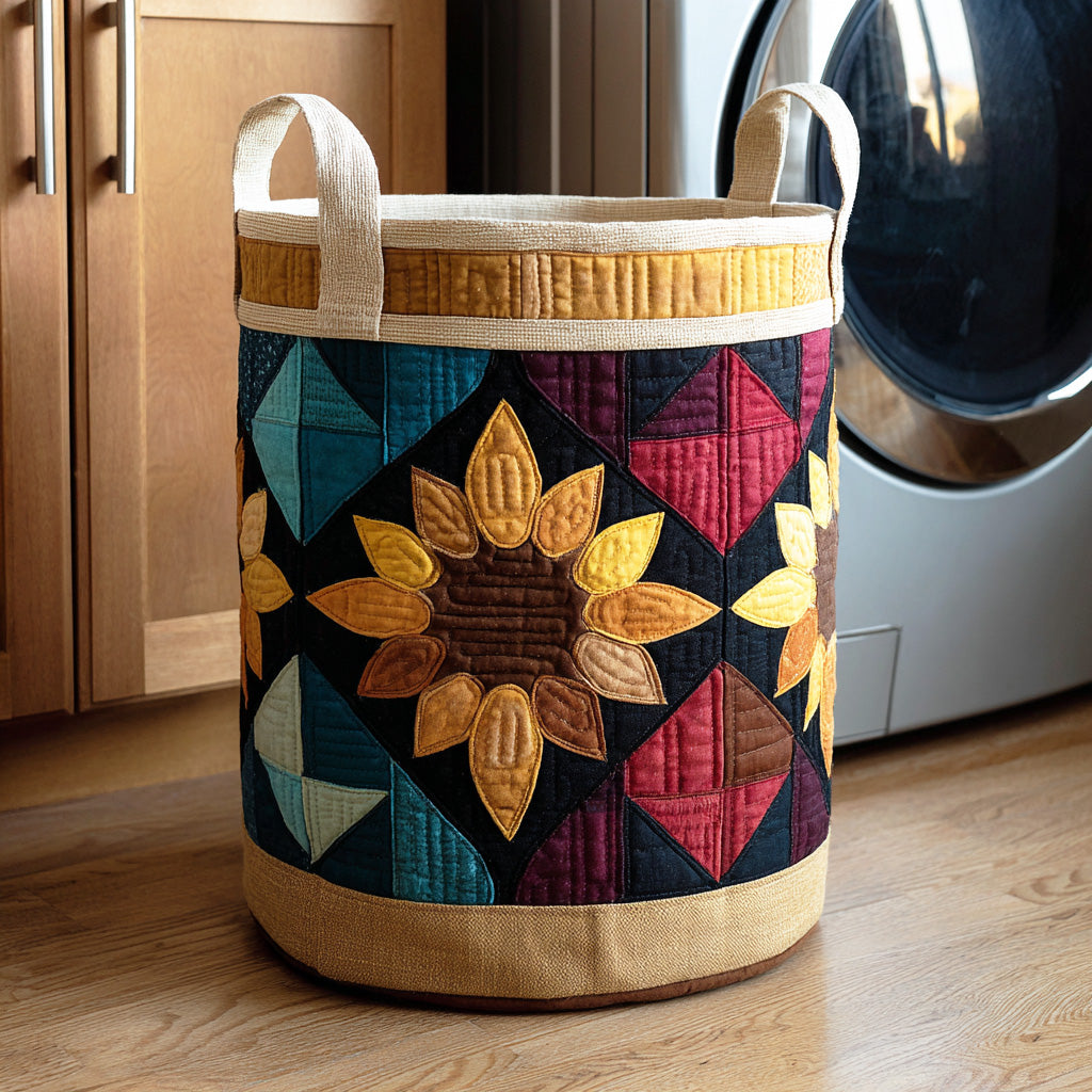 Sunlit Petals Quilted Laundry Basket Unusual Laundry Basket Mother's Day Gifts For Mom