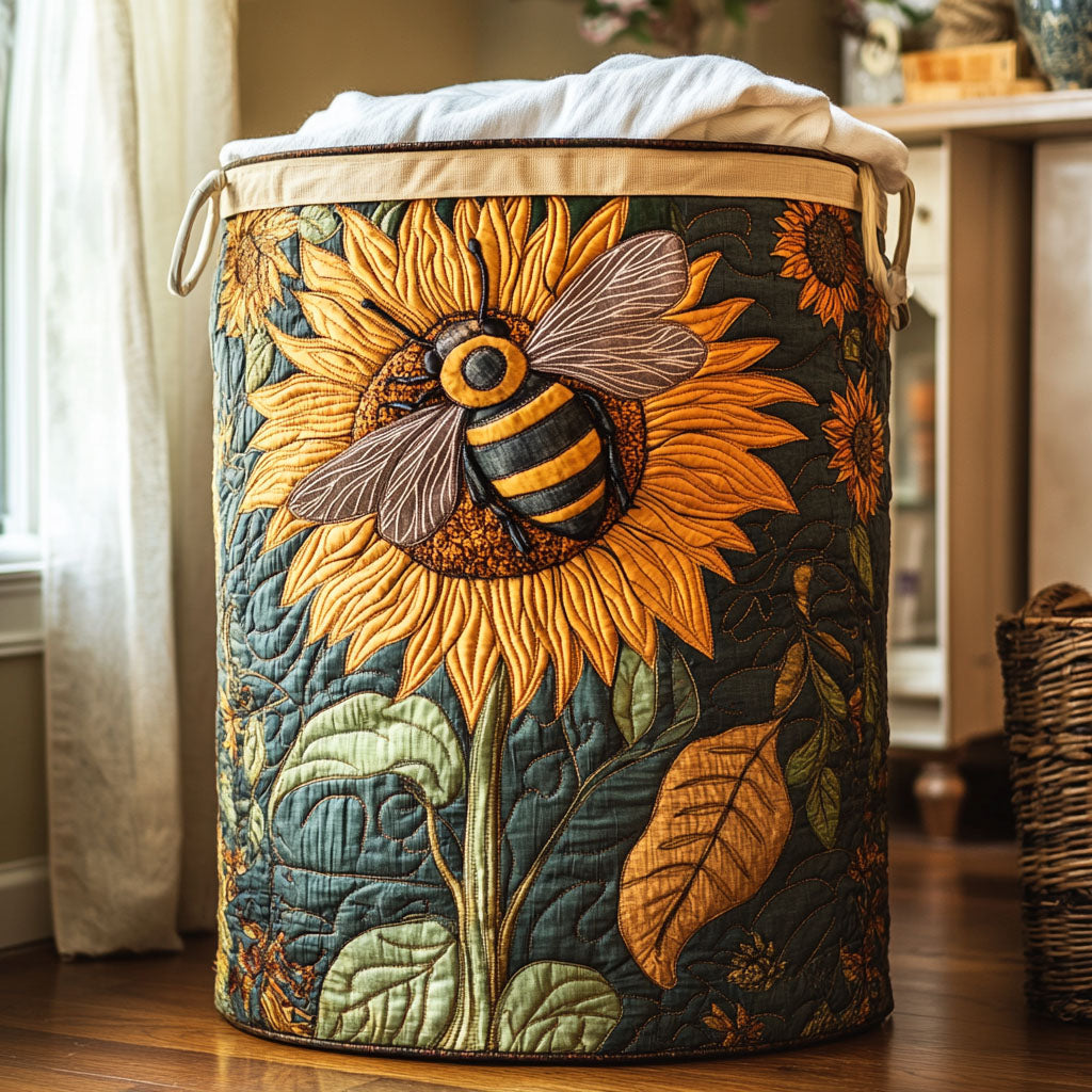 Sunny Bee Quilted Laundry Basket Home Decorations Bee Items Gifts