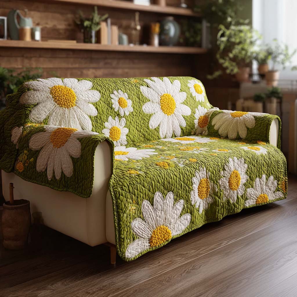 Sunny Daisy Quilted Sofa Cover Sofa Seat Covers Daisy Related Gifts