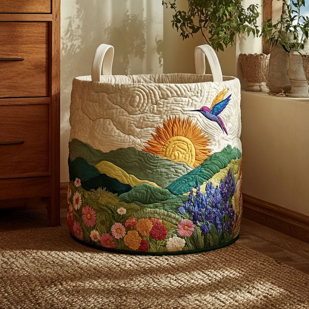 Sunny Meadow Quilted Laundry Basket Clothes Basket Storage Good Mothers Day Gifts