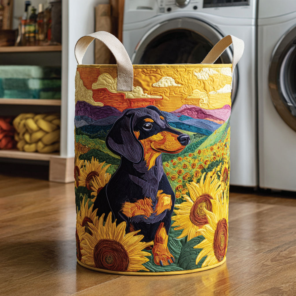 Sunny Paws Quilted Laundry Basket Nice Laundry Hamper Dachshund Owner Gifts