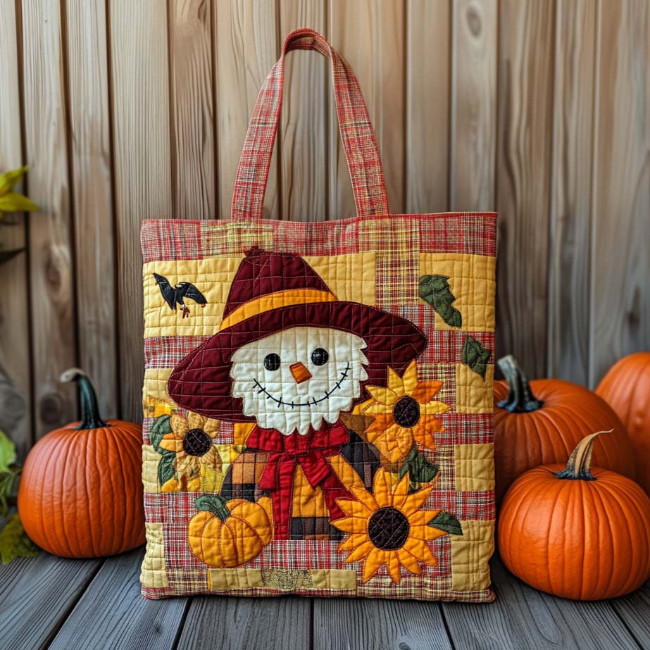 Sunny Scarecrow Quilted Tote Bag Best Everyday Shoulder Bag Best Mothers Day Present