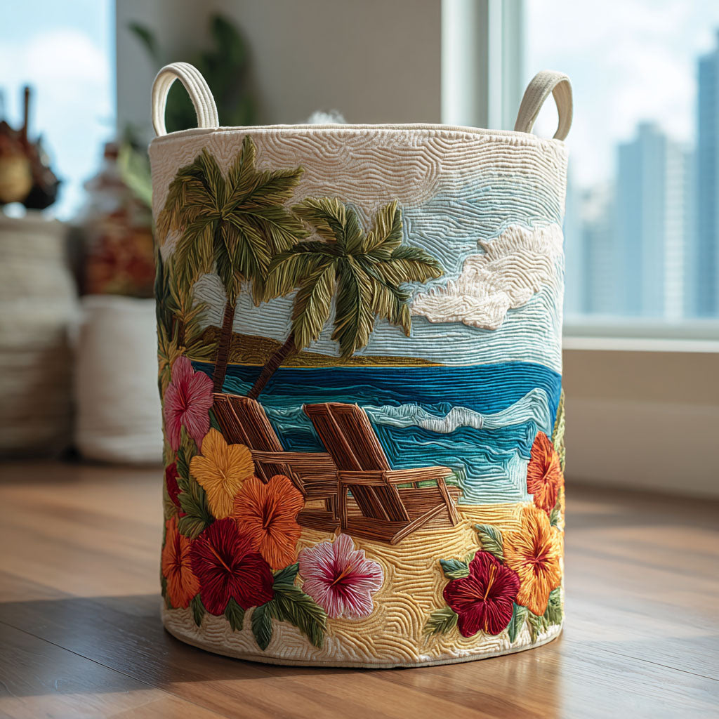 Sunny Tide Quilted Laundry Basket Modern Clothes Hamper Cool Housewarming Gifts