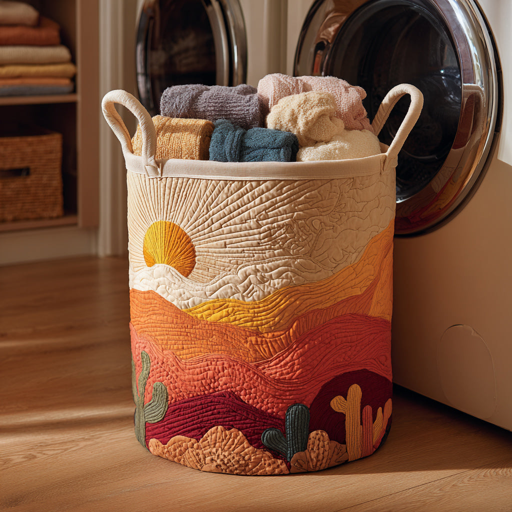 Sunrise Cactus Quilted Laundry Basket Best Foldable Laundry Basket Thoughtful Gifts For Mom