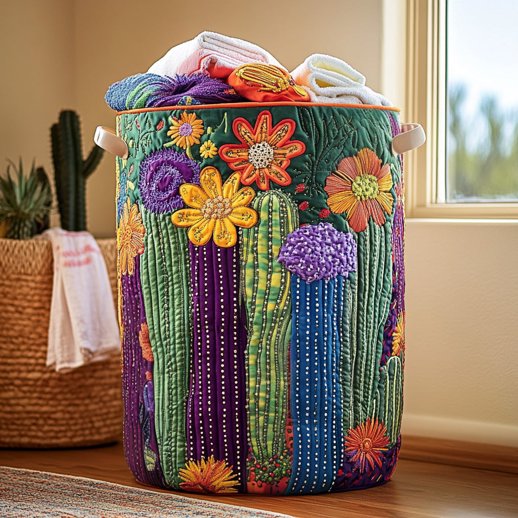 Sunrise Cactus Quilted Laundry Basket Hamper Basket Mother's Day Gifts For Daughter In Law