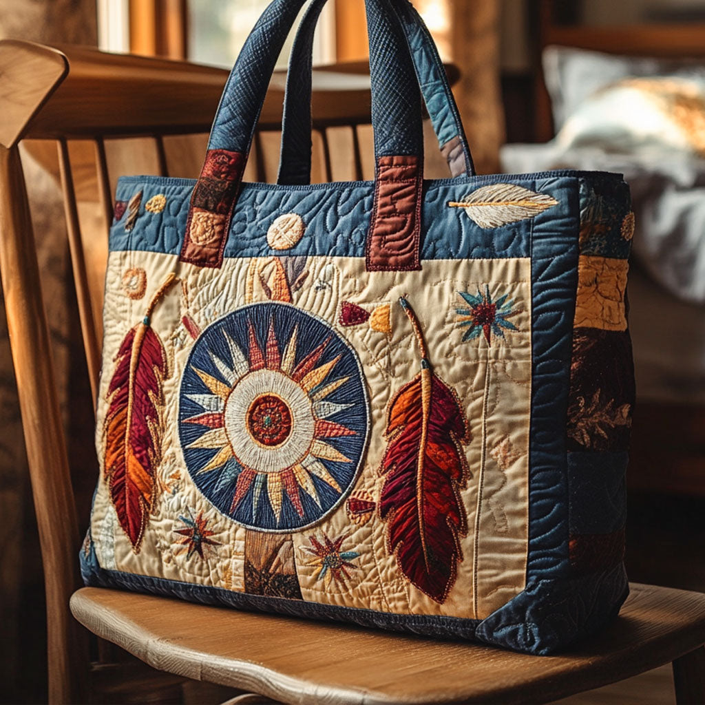 Sunrise Circle Quilted Tote Bag Best Tote Bag Mother's Day Gift Ideas