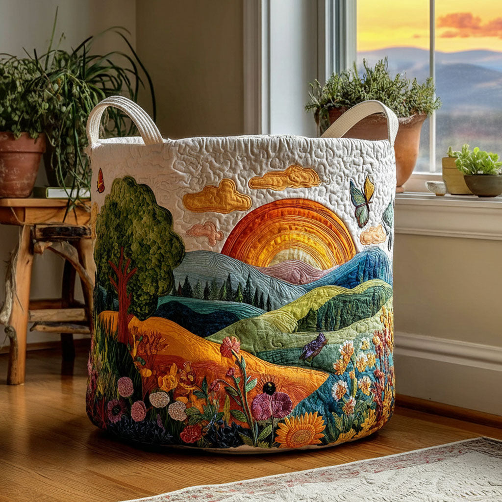 Sunrise Meadow Quilted Laundry Basket The Laundry Basket Best Gifts For Mom