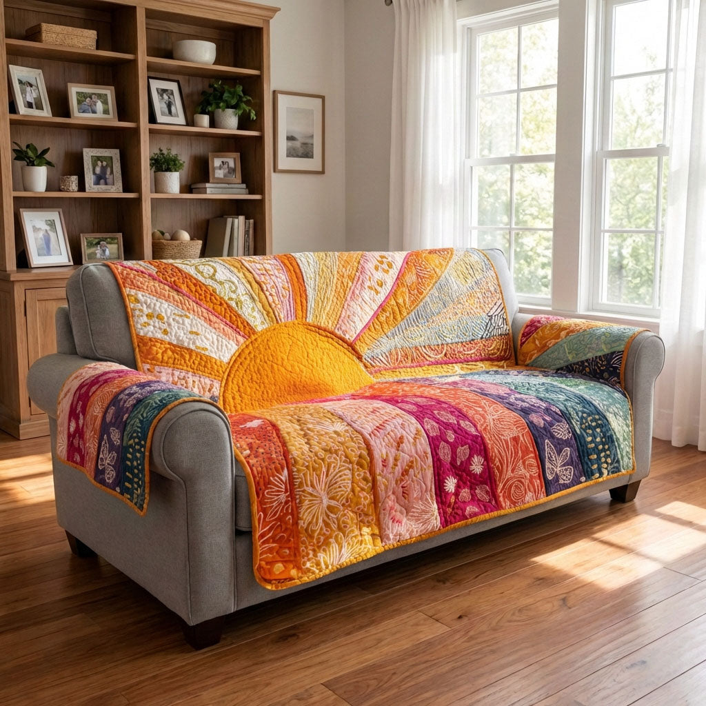 Sunrise Meadow Quilted Sofa Cover Nice Couch Covers Mothers Day Gift Ideas Last Minute