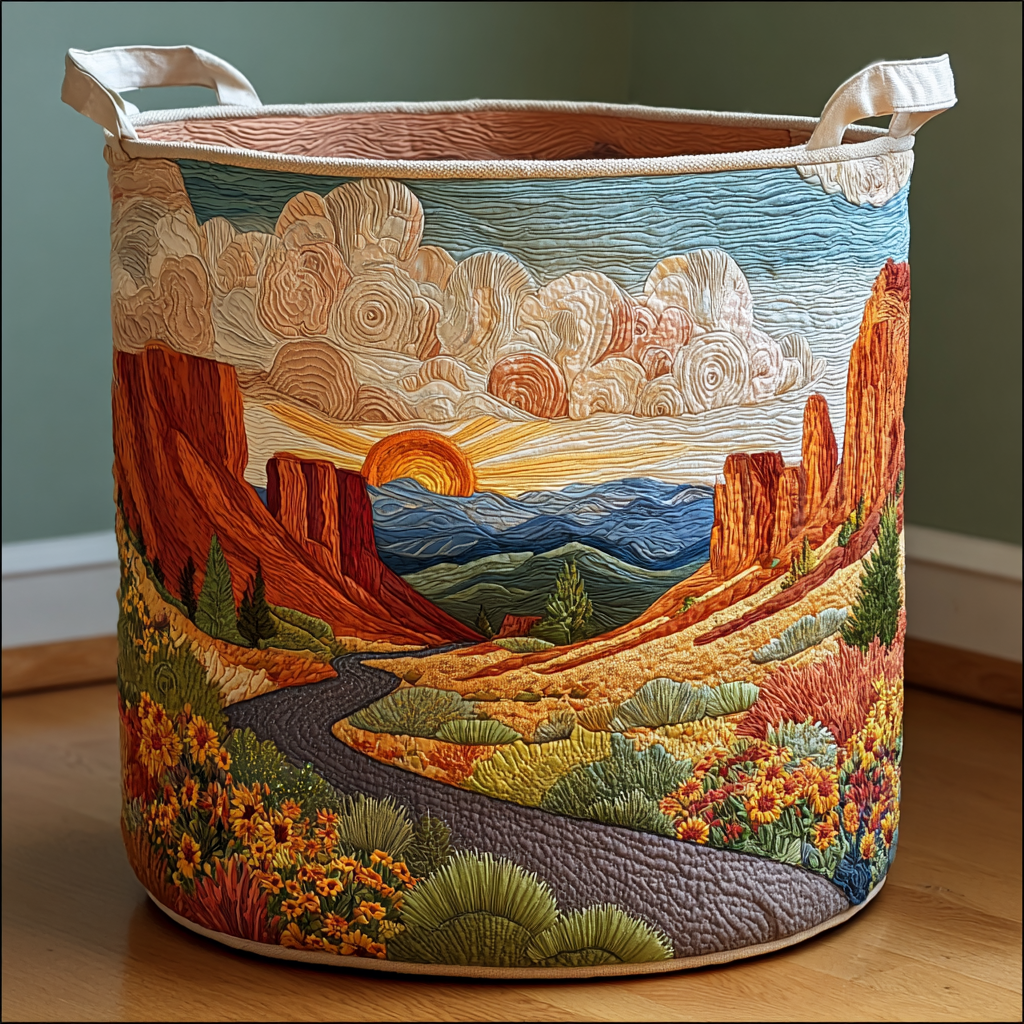 Sunrise Path Quilted Laundry Basket Biggest Laundry Basket Mother's Day Gifts From Daughter