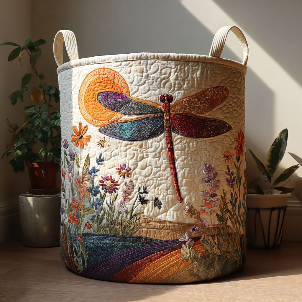 Sunrise Skimmer Quilted Laundry Basket Best Laundry Hamper Unusual Dragonfly Gifts