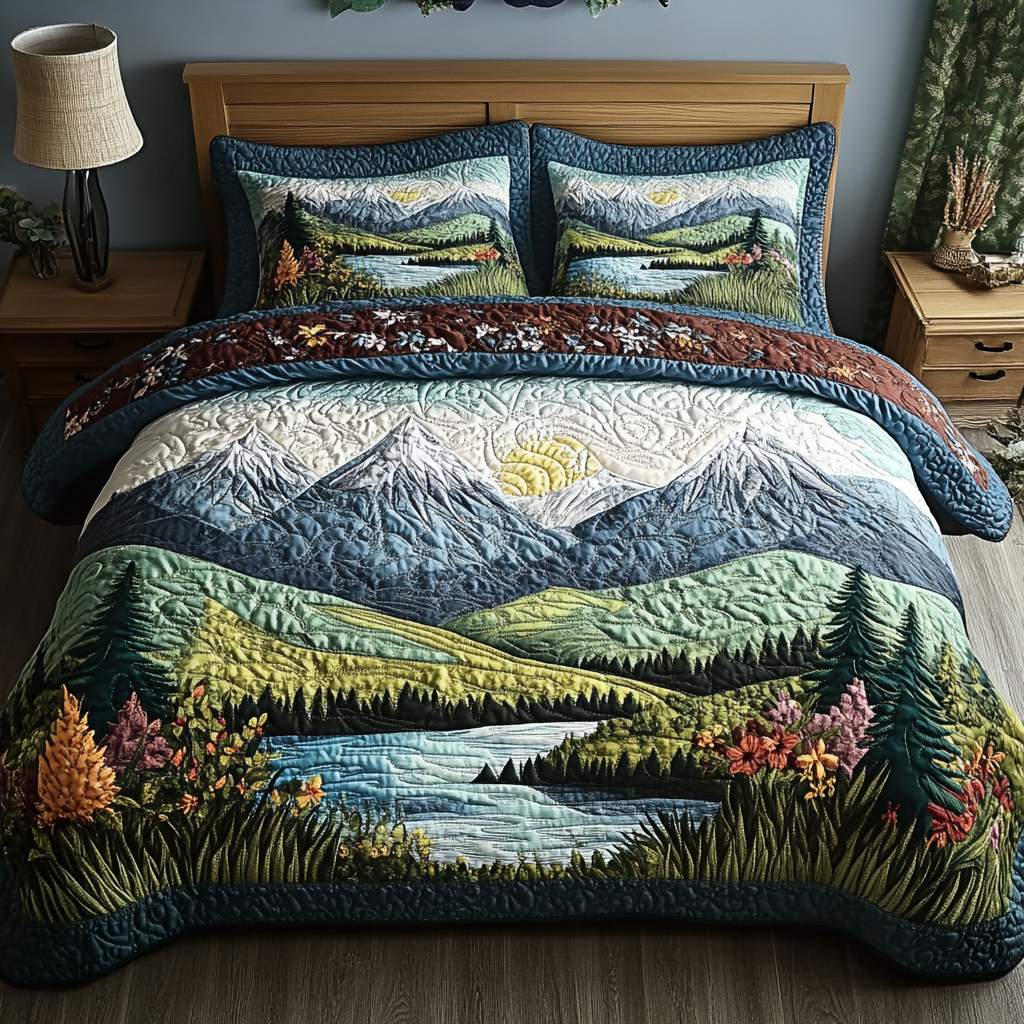 Sunrise Trail Quilted Bedding Set Bed Decorations Gift Ideas For New Moms