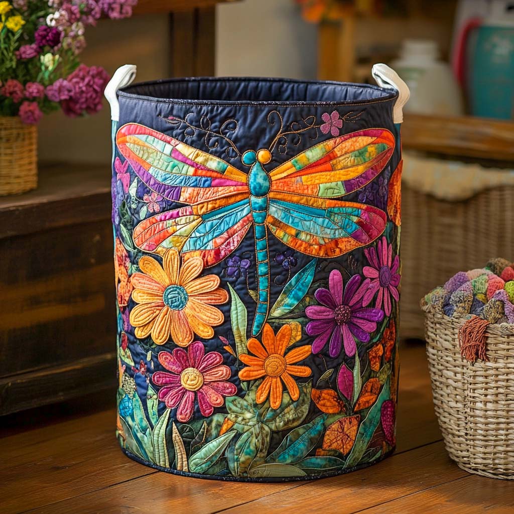 Sunrise Whirl Flight Quilted Laundry Basket Good Laundry Baskets Dragonfly Gifts For Men