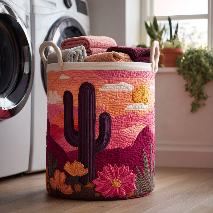 Sunset Bloom Quilted Laundry Basket Unique Laundry Basket Best Mothersday Gifts