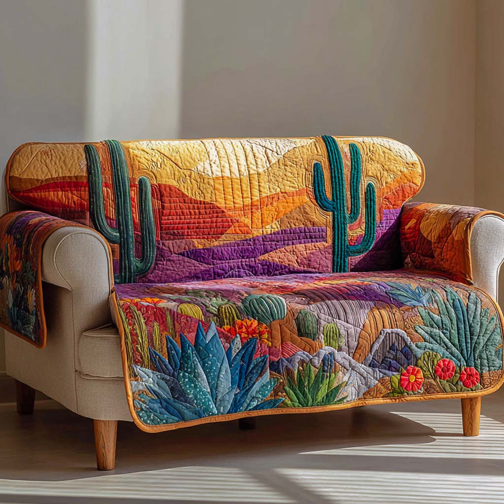 Sunset Bloom Quilted Sofa Cover Awesome Couch Covers Gifts For Cactus Lovers
