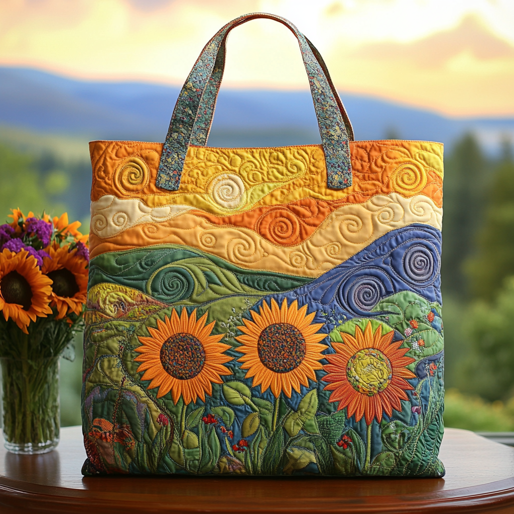 Sunset Blooms Quilted Tote Bag The Best Tote Best Gifts For Mothers