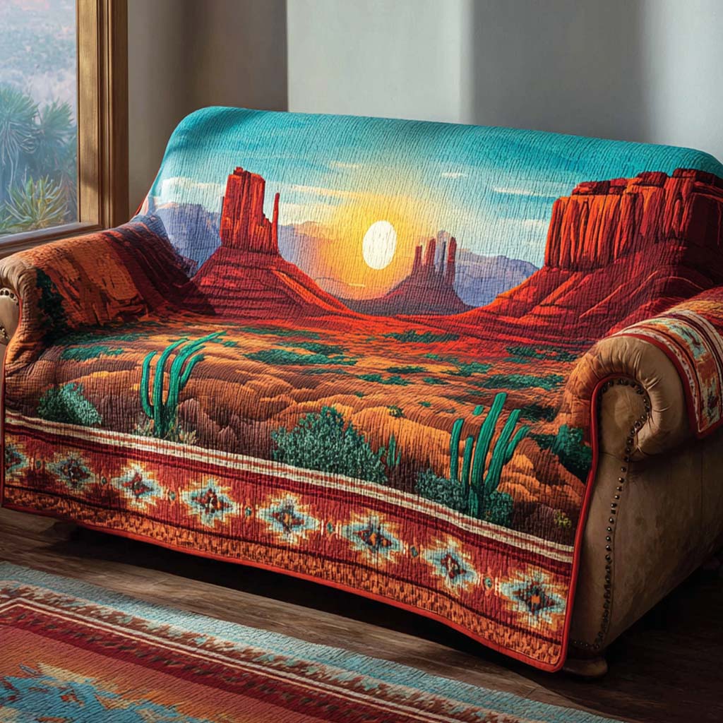 Sunset Desert Vista Quilted Sofa Cover Best Sectional Couch Covers Great Native American Presents