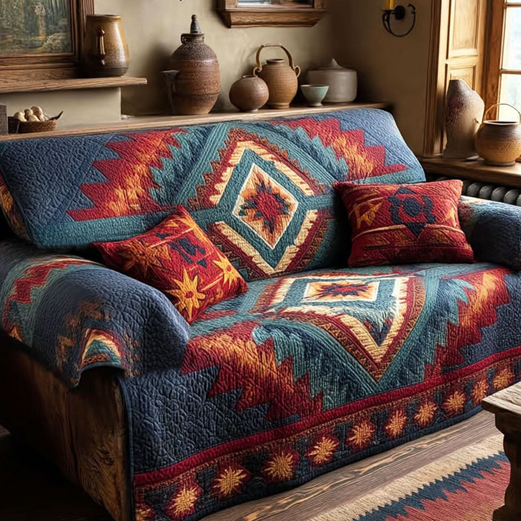 Sunset Mesa Quilted Sofa Cover Sofa Saver Covers Native American Gift Shop