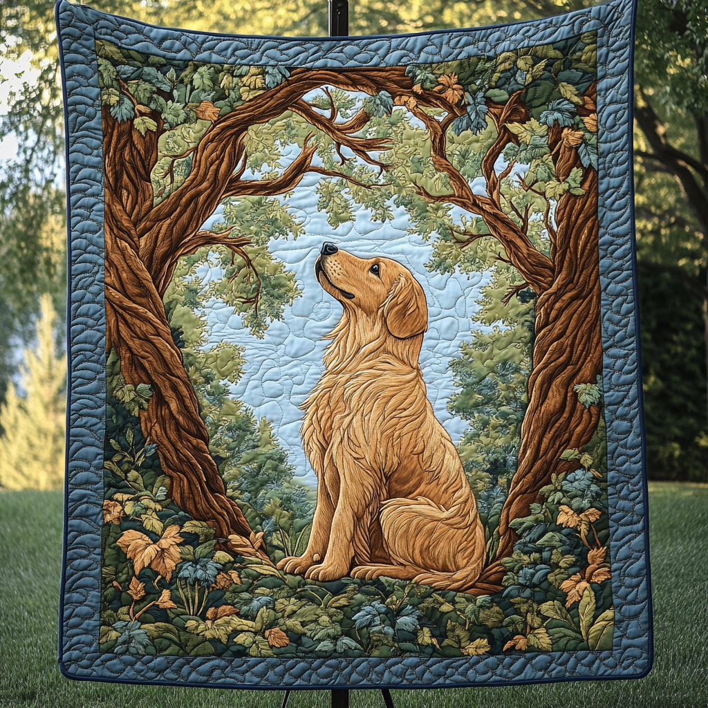 Sunset Paws Quilted Blanket Best King Bed Sheets Gifts For Golden Retriever Owners