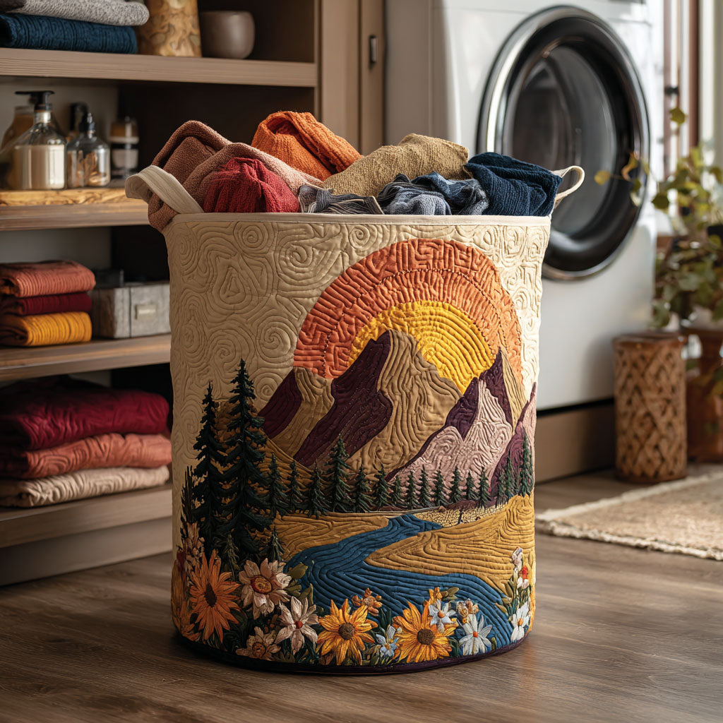 Sunset Peak Quilted Laundry Basket Laundry Hamper 50Th Birthday Gifts For Men